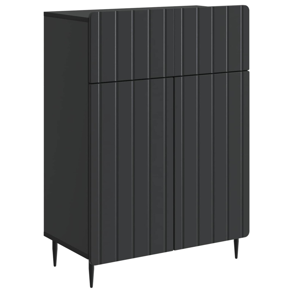 Vidaxl Sideboard With Drawer 66 X 34.5 X 92 Cm Engineered Wood Black