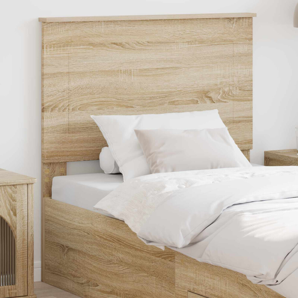 VIDAXL Headboard in Sonoma Oak Engineered Wood, Adjustable Height 93.5 cm to 100 cm, Brown Bedroom Furniture - Image 2
