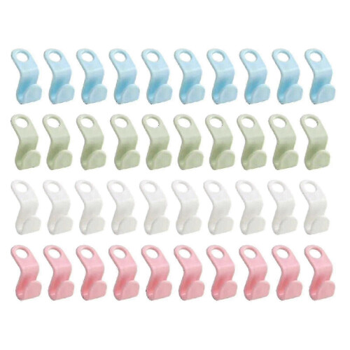 40 Pcs Clothes Hanger Connector Hooks Closet Hangers Organizer Space-saving Clip D