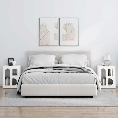 VidaXL vidaXL Bedside Table 2 pcs High Gloss White 40 x 35 x 50 cm 2