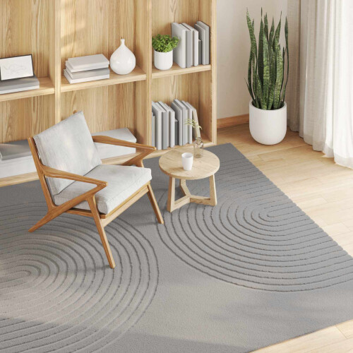 VidaXL vidaXL Area Rugs Square GALATI Grey 120 x 120 cm Polyester 1