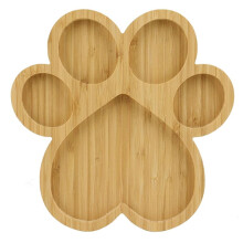 Claw Shaped Serving Tray with 5 Grooves 10 Inch Wooden Cutting Board Claw Candy Dish Bowl Separate Plate
