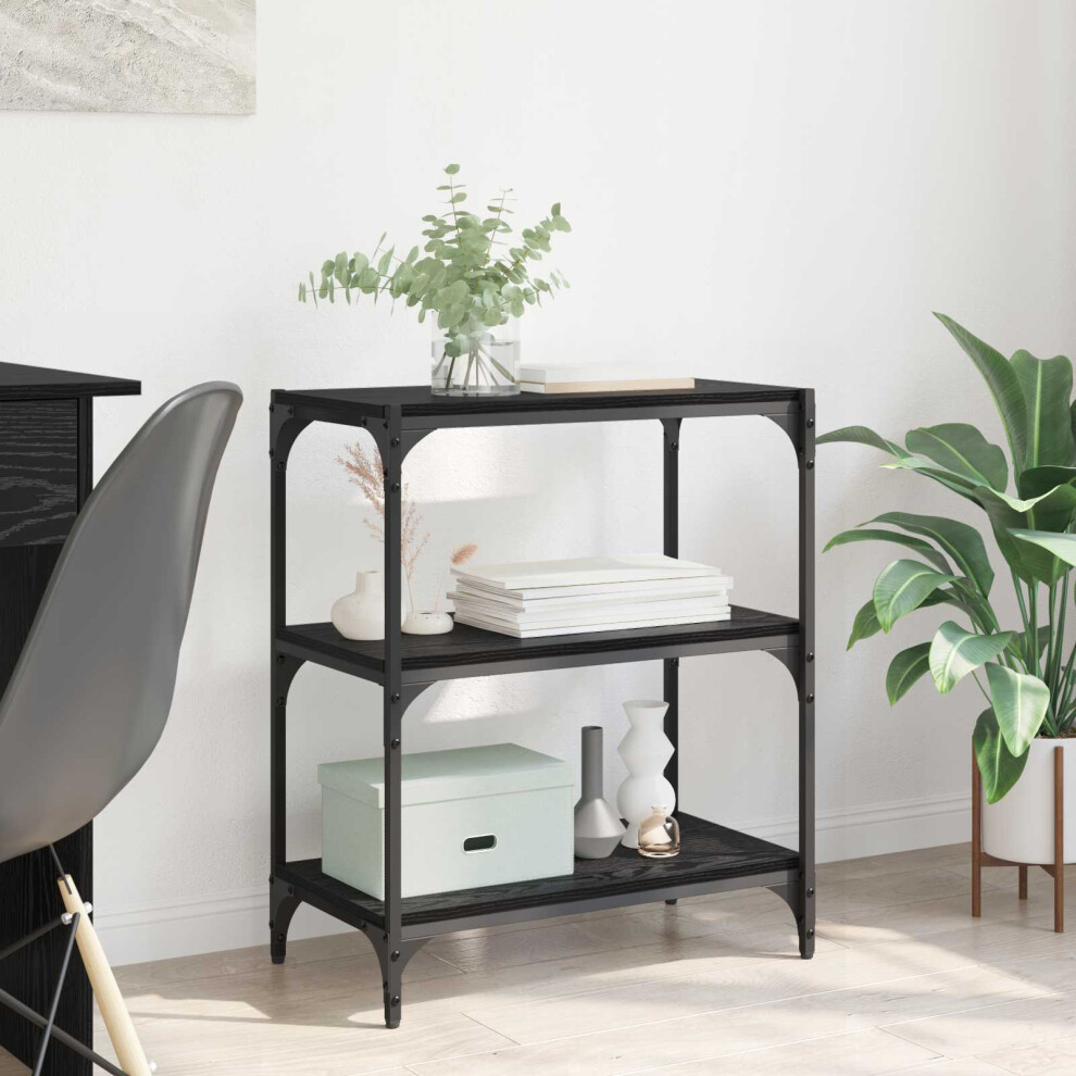 Vidaxl Book Cabinet Black Oak 60 X 33 X 70.5 Cm Engineered Wood