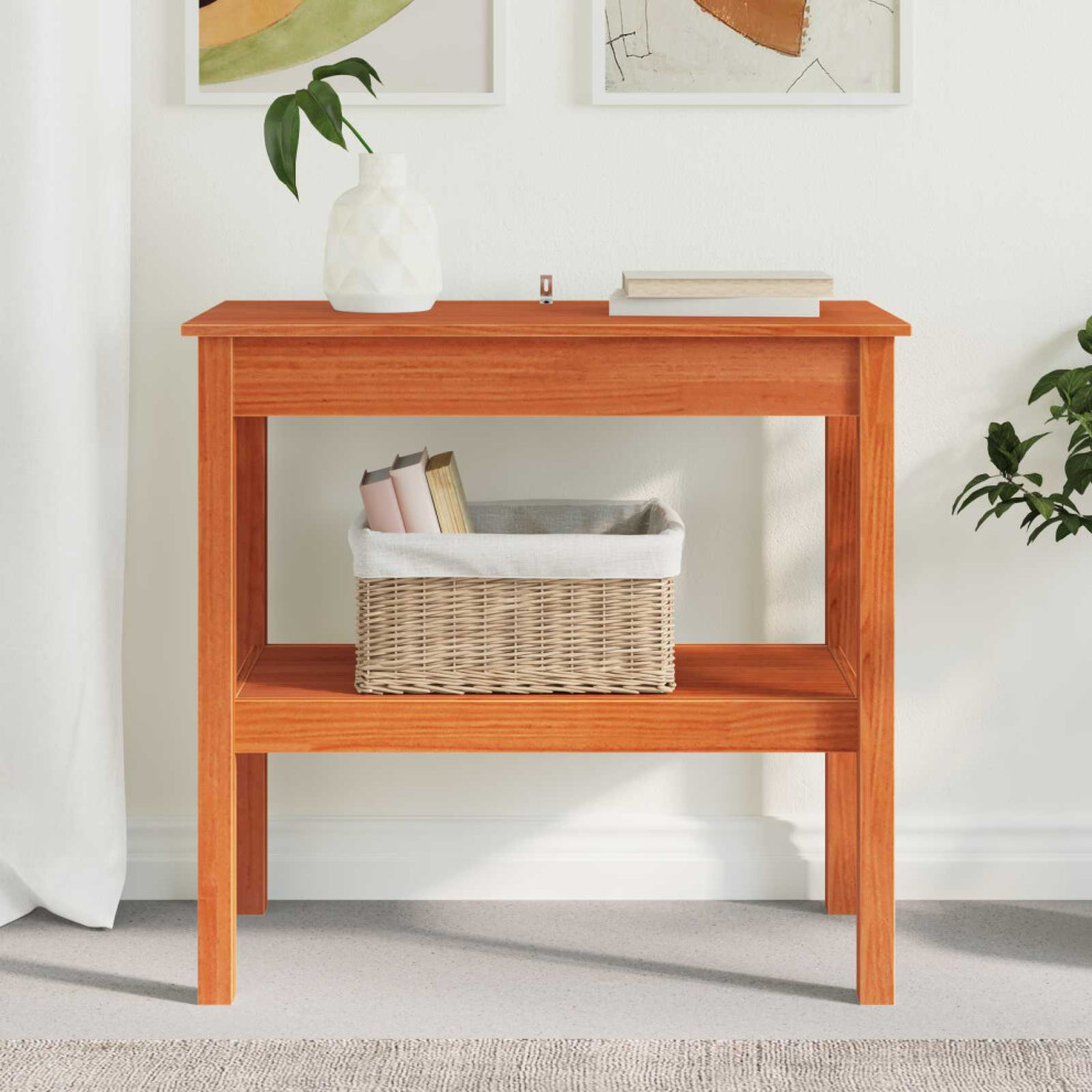 Vidaxl Console Table Wax 80 X 40 X 75 Cm Solid Pine Wood Brown