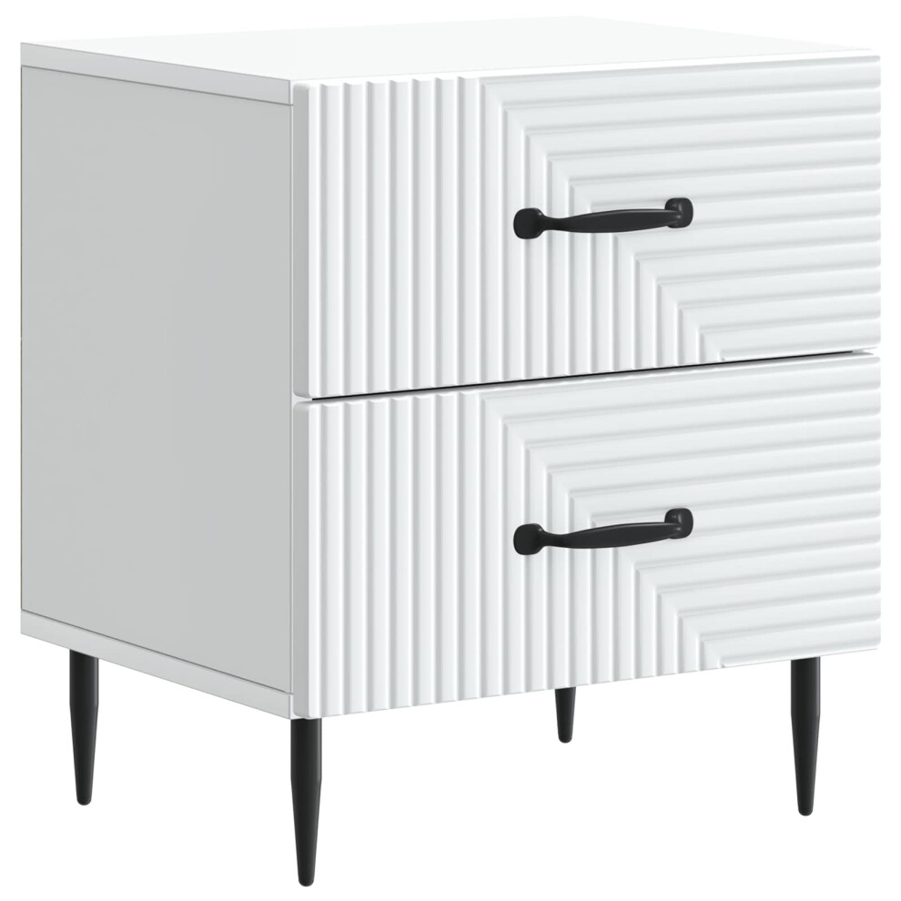 Vidaxl Bedside Cabinet White 43 X 34.5 X 47.5 Cm Engineered Wood