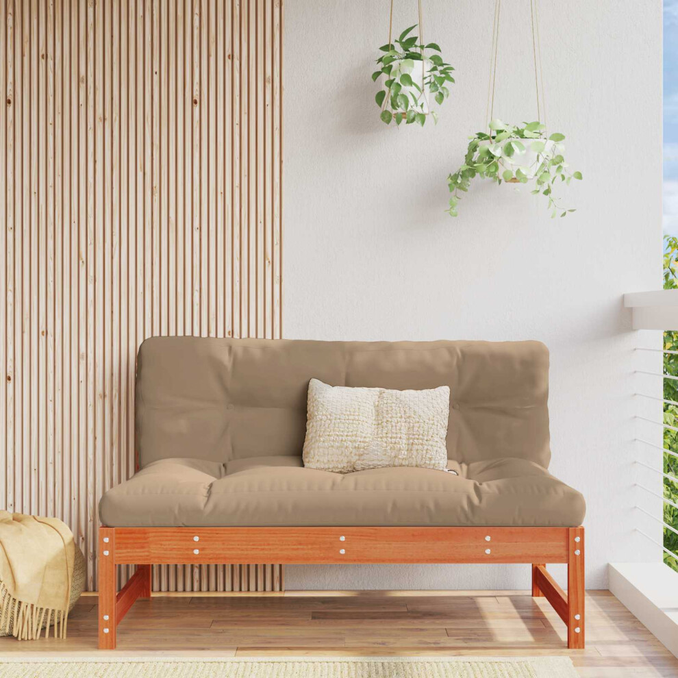 Vidaxl Garden Middle Sofa Solid Pine Wood Wax 120 X 84 X 70 Cm Brown