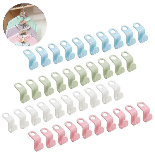 40 Pcs Clothes Hanger Connector Hooks Closet Hangers Organizer Space-saving Clip D 2