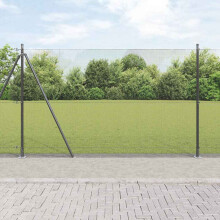 vidaXL Geschweißter Drahtzaun mit Betonsockel 25 x 1,4 m Grau Netz