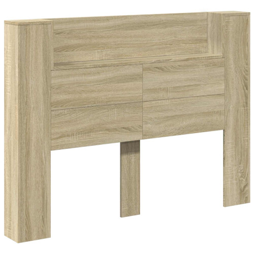 VidaXL vidaXL Storage Headboard with LED Sonoma Oak Engineered Wood 1