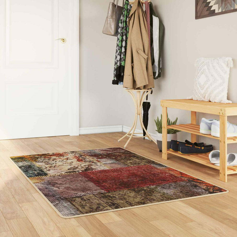 Vidaxl Rug Runner Marsa Multicolour 100 X 200 Cm Polyester And Pvc