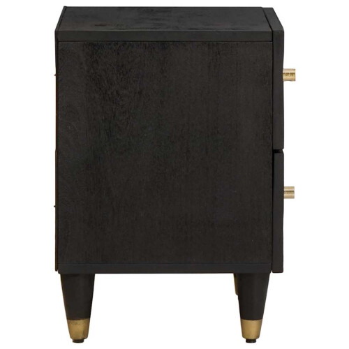 VidaXL vidaXL Bedside Cabinet 2 pcs Black 40 x 33 x 46 cm Solid Mango Wood 2