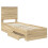VidaXL vidaXL Bed Frame Sonoma Oak and Silver 70 x 190 cm Engineered Wood 5
