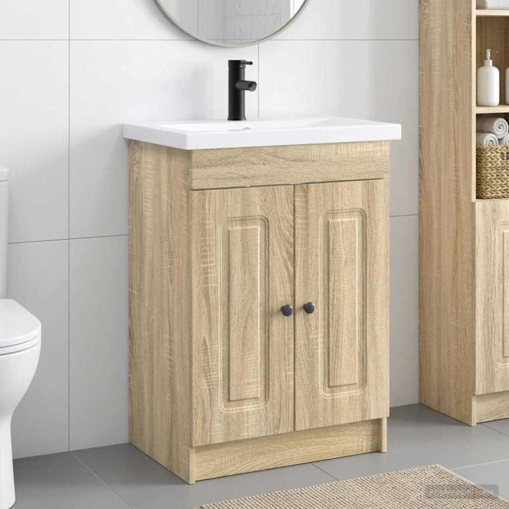 Vidaxl Bathroom Furniture Set Sonoma Oak 78.5 X 37.5 X 81 Cm