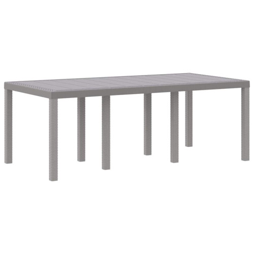 VidaXL vidaXL Garden Table Light Grey 200 x 100 x 73 cm Poly Rattan 1