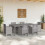 VidaXL vidaXL Garden Table Light Grey 200 x 100 x 73 cm Poly Rattan 3