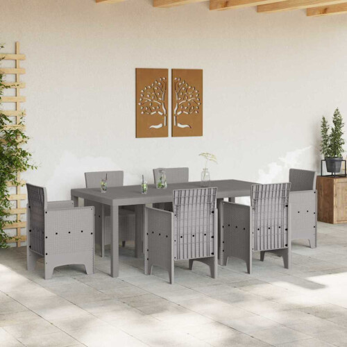 VidaXL vidaXL Garden Table Light Grey 200 x 100 x 73 cm Poly Rattan 2