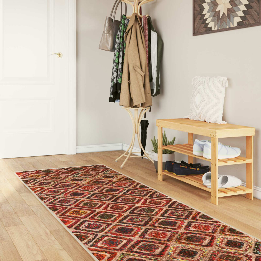 Vidaxl Rug Runner Marsa Multicolour 100 X 350 Cm Polyester And Pvc