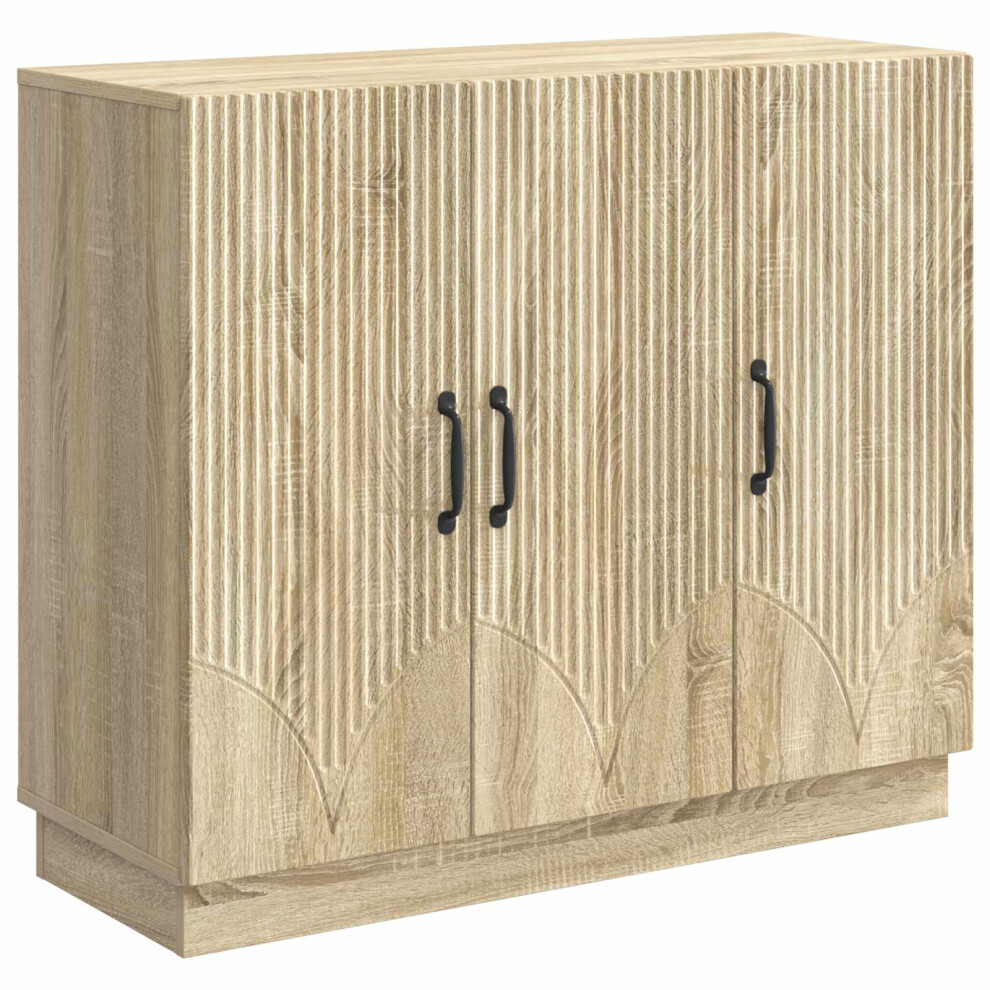 Vidaxl Sideboard Sonoma Oak 89 X 34.5 X 77 Cm Engineered Wood