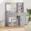 VidaXL vidaXL Dressing Table with Mirror Lights 2 pcs Grey Engineered Wood 1