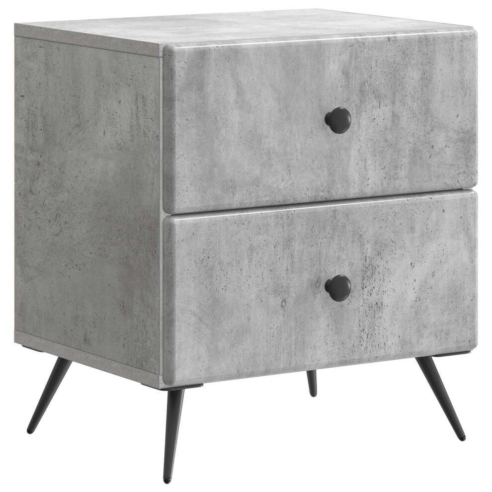 Vidaxl Bedside Cabinet With Drawer Concrete Grey 43 X 34.5 X 47.5 Cm