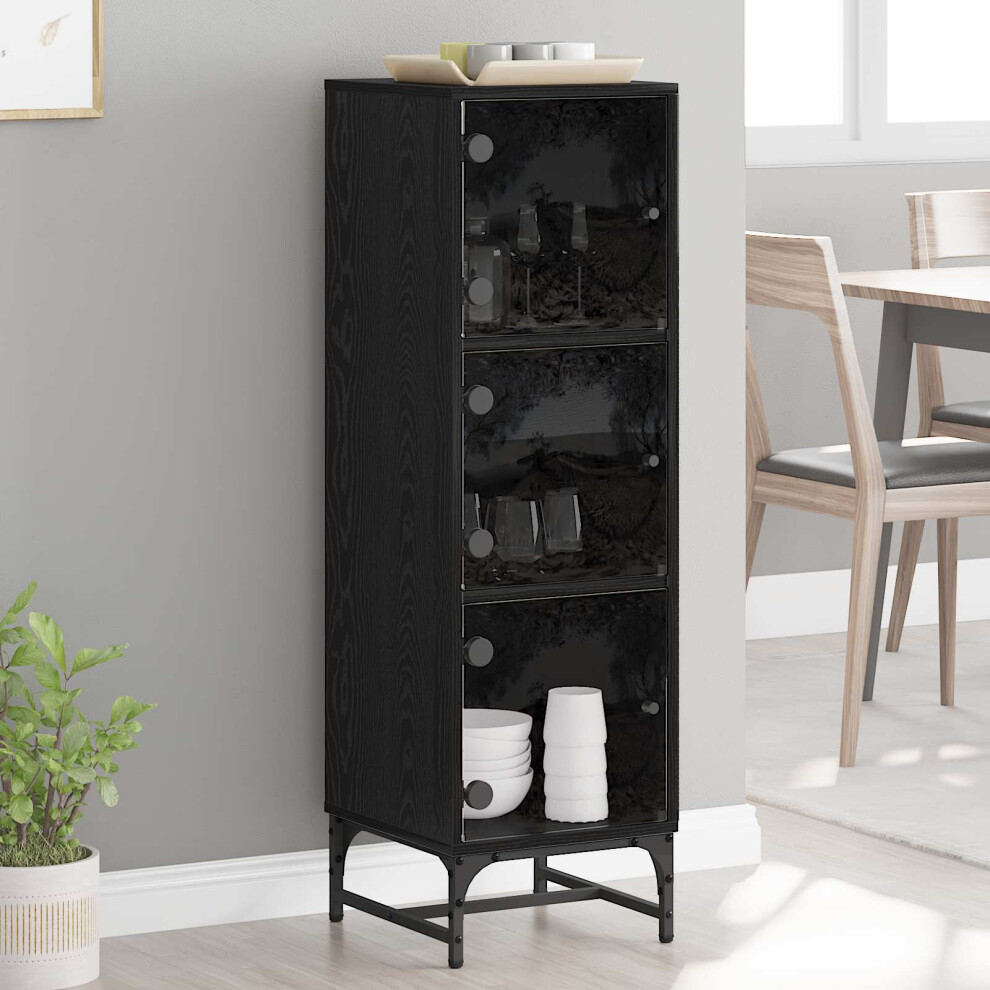 Vidaxl Sideboard Oak 35 X 37 X 117 Cm Black