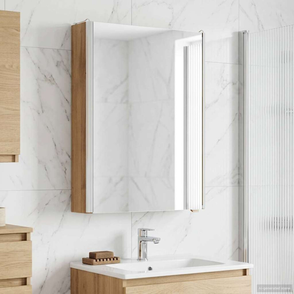 Vidaxl Bathroom Mirror Cabinet Artisian Oak 43 X 11.5 X 60.5 Cm