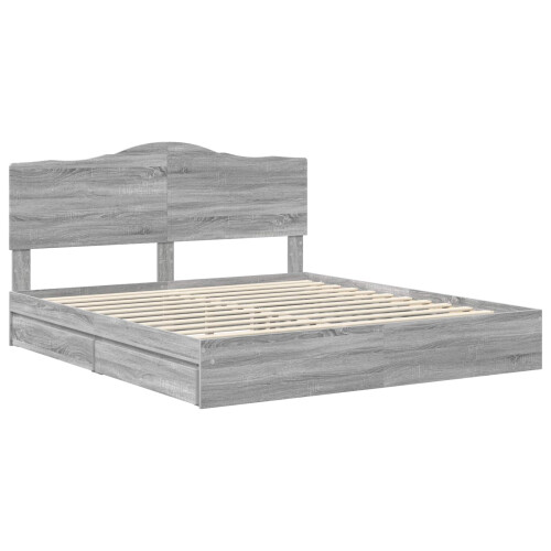 VidaXL vidaXL Storage Bed Grey Sonoma 180 x 200 cm Engineered Wood 1