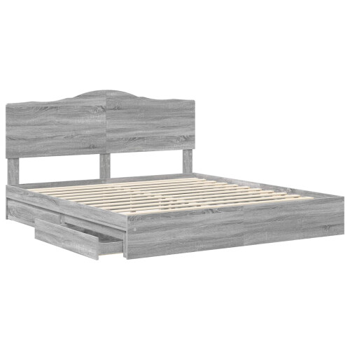 VidaXL vidaXL Storage Bed Grey Sonoma 180 x 200 cm Engineered Wood 2