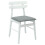 VidaXL vidaXL Dining Chair 2 pcs White and Grey Solid Rubber Wood 3