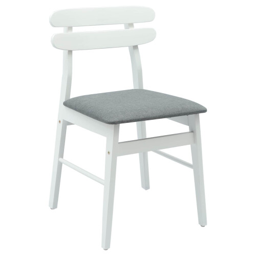 VidaXL vidaXL Dining Chair 2 pcs White and Grey Solid Rubber Wood 2