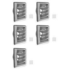 5X Lüftungsgitter 150 mm Edelstahl-Abdeckung für Lüftungsschlitze, Lamellengitter-Abdeckung, Flacher Luftkanal, Wandeinlass