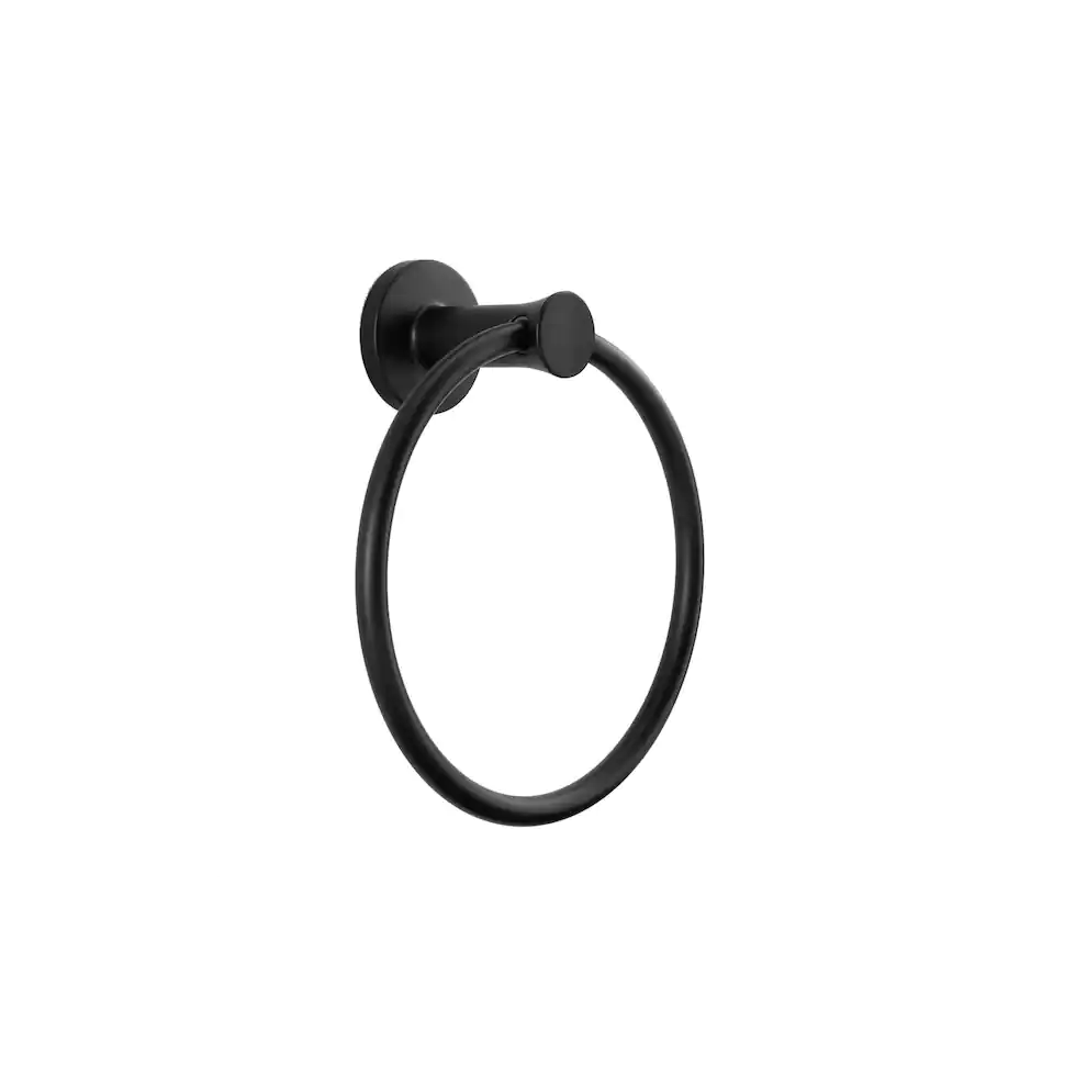Glacier Bay Lucien Wall Mounted Towel Ring In Matte Black 7433115840811