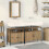VidaXL vidaXL Bathroom Vanity Units with Shelf 3 pcs Brown Engineered wood 1