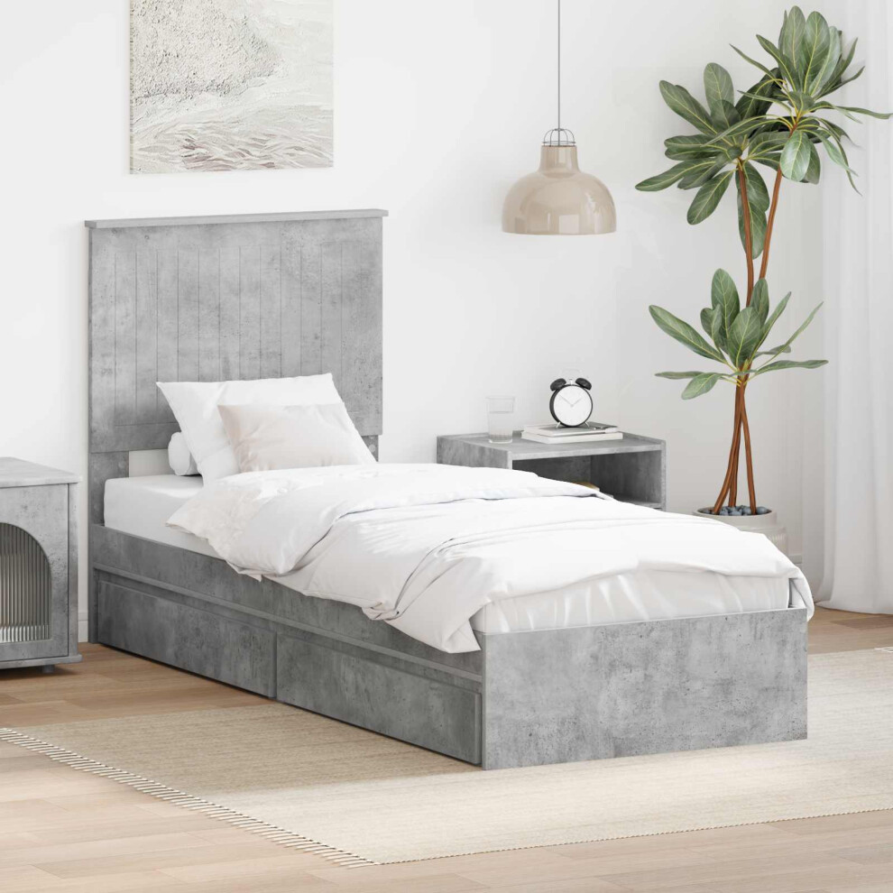 Vidaxl Storage Bed Concrete Grey 75 X 190 Cm Engineered Wood