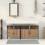 VidaXL vidaXL Bathroom Vanity Units with Shelf 3 pcs Brown Engineered wood 4