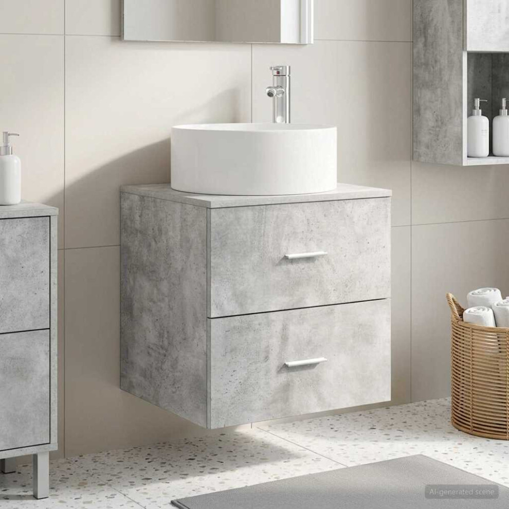 Vidaxl Wall-Mounted Sink Vanity Concrete 49.5 X 44.5 X 65.5 Cm Grey