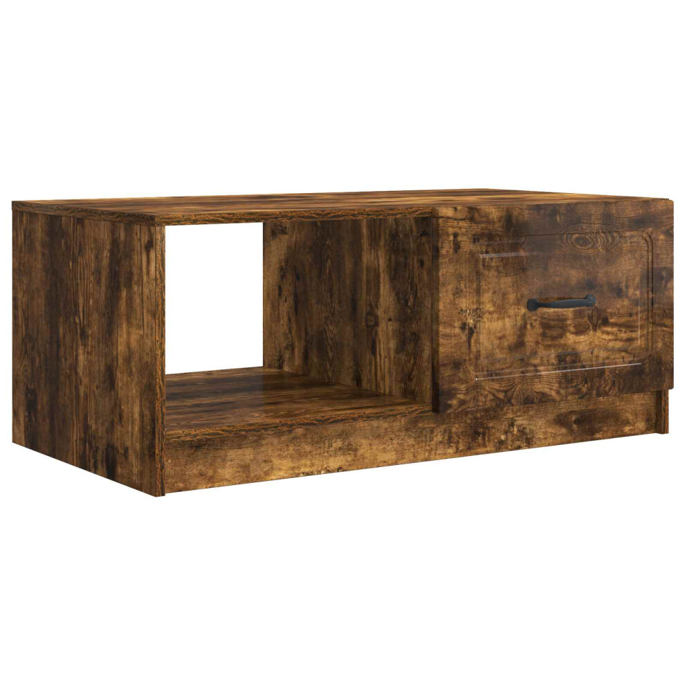 Vidaxl Coffee Table Smoked Oak 90 X 50 X 37 Cm Engineered Wood Brown