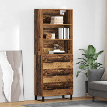 vidaXL Highboard with Drawer 2 pcs Old Wood Engineered Wood