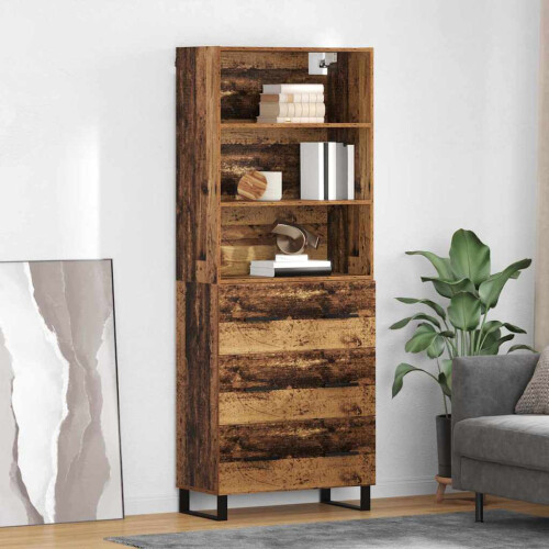 VidaXL vidaXL Highboard with Drawer 2 pcs Old Wood Engineered Wood