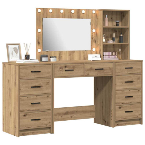 VidaXL vidaXL Dressing Table with Drawer 3 pcs Artisan Oak Engineered Wood 2