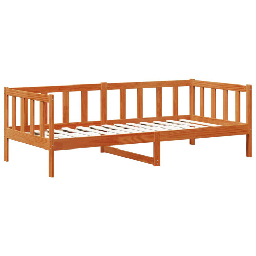 VidaXL vidaXL Daybed with Headboard 3 pcs Wax Brown Solid Pine Wood 1
