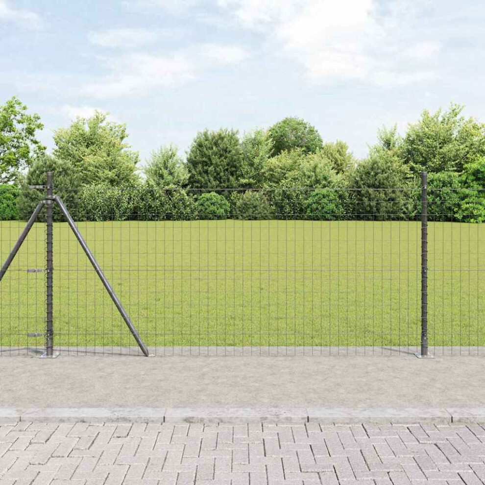Vidaxl Welded Wire Fence With Concrete Base 25 X 0.8 M (W X H)