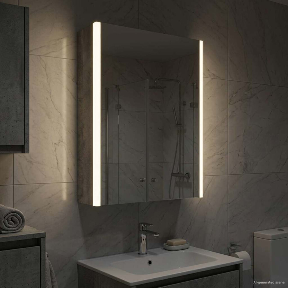 Vidaxl Bathroom Mirror Cabinet Concrete Grey 33 X 11.5 X 50 Cm