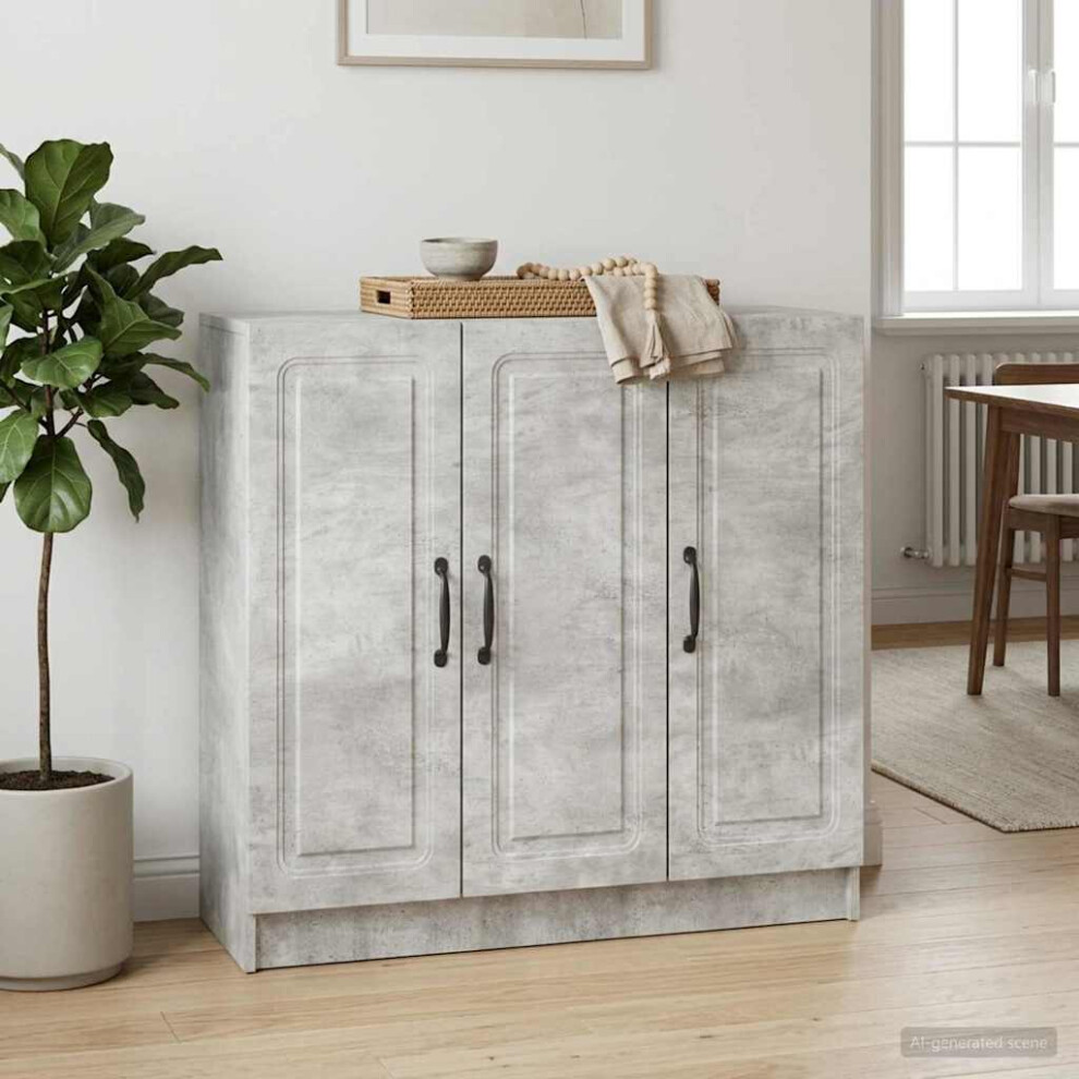 Vidaxl Sideboard Concrete 89 X 34.5 X 77 Cm Engineered Wood Grey