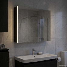 vidaXL Bathroom Mirror Cabinet Black Oak 83.5 x 15.5 x 70 cm