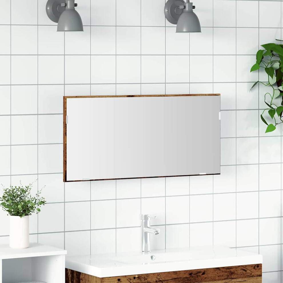 Vidaxl Mirror Old Wood 80 X 37 Cm Glass And Engineered Wood