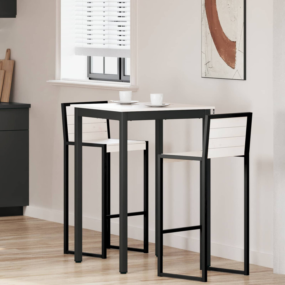Vidaxl Bar Table White 70 X 70 X 105 Cm Solid Pine Wood