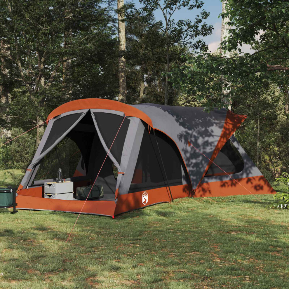 Vidaxl Family Tent Grey And Orange 550 X 555 X 208 Cm