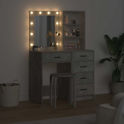 VidaXL vidaXL Dressing Table 2 pcs Grey 50 x 41 x 135 cm Engineered wood 2