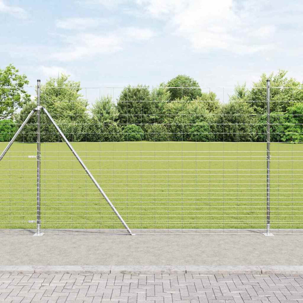 Vidaxl Welded Wire Fence With Concrete Base 25 X 1.6 M (W X H)
